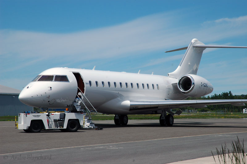 Bombardier Global 6000 C-GZHG as seen at Peterborough, ON in June 2015.