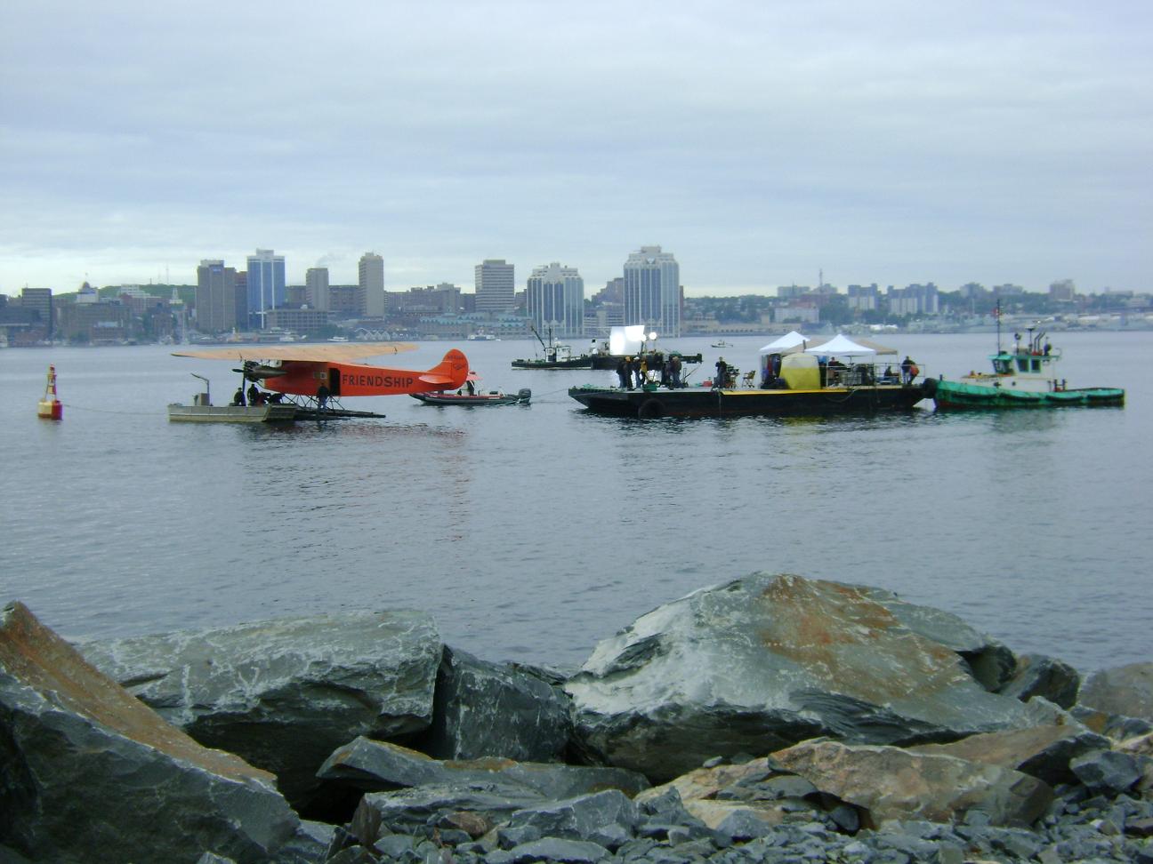 A shot at the set in Halifax Harbor.